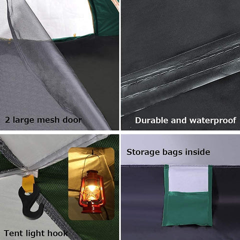 KRISHYAM Automatic Pop-Up Camping Shelter | Hydraulic Dome Design for Camping, Hiking, Travel, Picnic, Fishing & Beach | Easy Setup with Carry Bag (3-4 Person Tent)