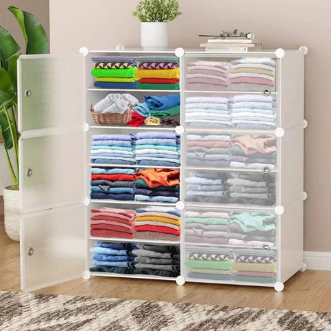 Krishyam® Portable Shoe Rack Organizer, Plastic Cube Storage 24 Pair Tower 12 Steps Plastic Shoe Rack (12 Shelves, DIY(Do-It-Yourself))
