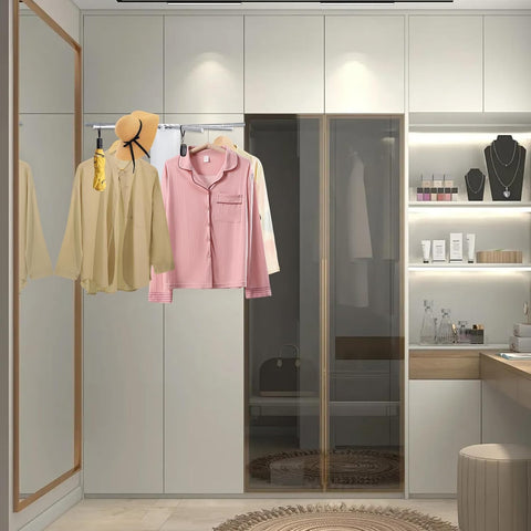 Krishyam® Foldable Clothes Drying Rack, Fan-Shaped, Tripod Stand, 360° Rotation, Wooden Poles, Foot Buckle, Indoor/Outdoor Use. (7 STICK, BLACK WOODEN)