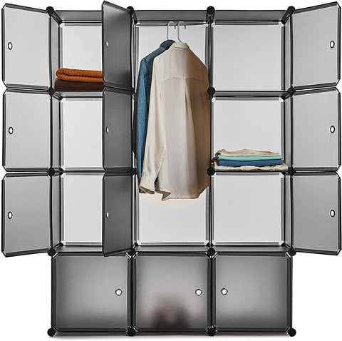 KriShyam ® 12 Door Plastic Sheet Wardrobe Storage Rack Closest Organizer for Clothes Kids Living Room Bedroom Small Accessories/bookcase/toys