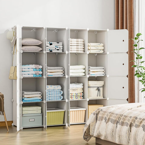 KriShyam ® 12 Door Plastic Sheet Wardrobe Storage Rack Closest Organizer for Clothes Kids Living Room Bedroom Small Accessories/bookcase/toys