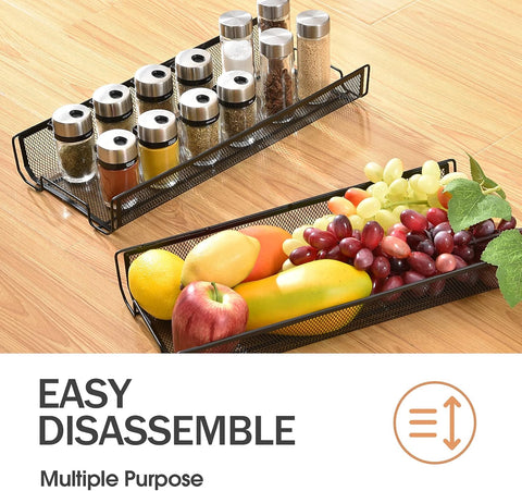 KriShyam ® Rolling Storage Organizer with Wooden Tabletop, Metal Utility, Lockable Wheels for Kitchen, Office, Bedroom (4-Layer Rectangular)