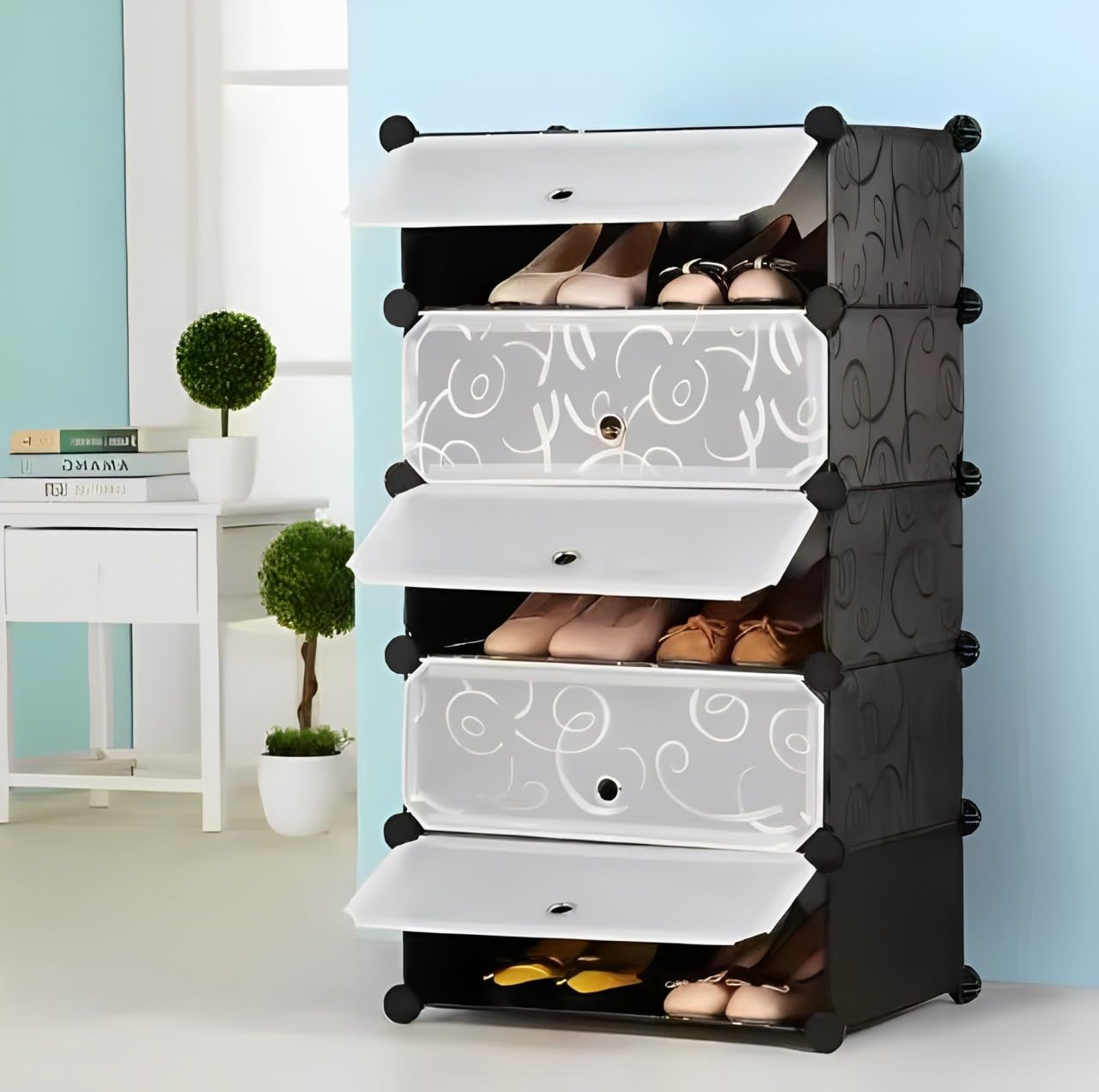 Krishyam® Premium Quality Shoe Rack | 5 Layer Space-Saving Rack with D