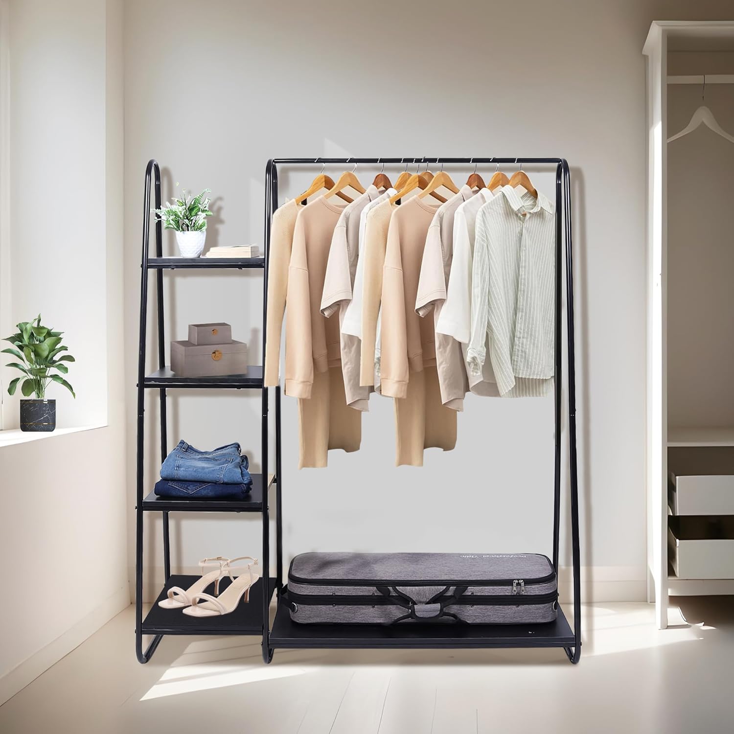 Wayfair Garment Rack PACHIRA Clothes Rack With Wheels, Shoe Rack