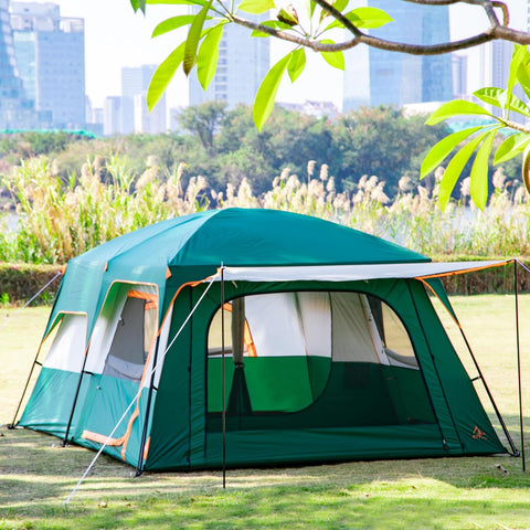 KriShyam® 5-9 Person Camping Tent for Adults Waterproof Largest Camping Family Tents Easy Setup Beach Outdoor Dome Camping Tent for Outdoor,Picnic,Camping,Family Gathering (Coffee, M-320*210*185cm)