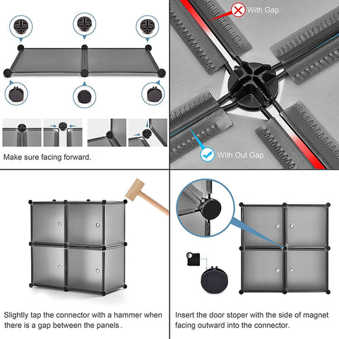 KriShyam ® 12 Door Plastic Sheet Wardrobe Storage Rack Closest Organizer for Clothes Kids Living Room Bedroom Small Accessories/bookcase/toys