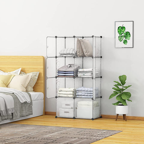 KriShyam ® 8 Door Plastic Sheet Wardrobe Storage Rack Closest Organizer for Clothes Kids Living Room Bedroom Small Accessories/bookcase/toys