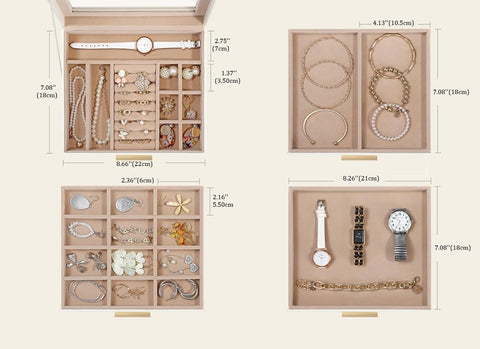 KriShyam ® Clear Lid Jewelry Box,4 Layers Jewelry Organizer with 3 Drawers Large Multi-Functional Jewelry Storage Box for Necklace Earrings Bracelets Rings Vanity Box