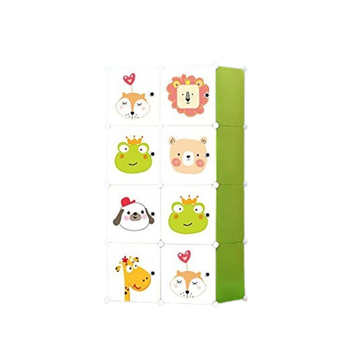 KriShyam ® 8 Door Plastic Sheet Wardrobe Storage Rack Closest Organizer for Clothes Kids Living Room Bedroom Small Accessories/bookcase/toys