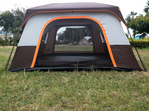 KriShyam® 5-12 Person Camping Tent for Adults Waterproof Largest Camping Family Tents Easy Setup Beach Outdoor Dome Camping Tent for Outdoor,Picnic,Camping,Family Gathering (Coffee, L-380*260*190cm)