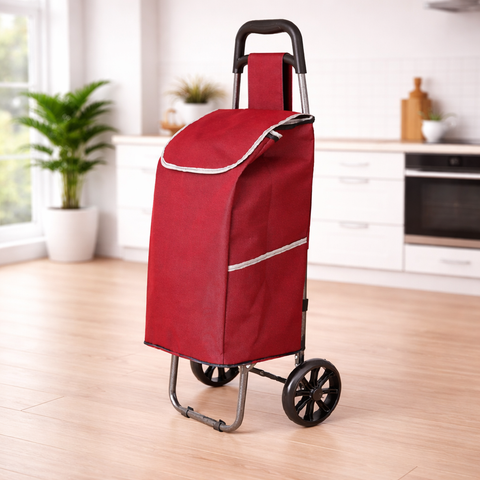KriShyam® Shopping Cart Shopping Carry Shopping Trolley, Removable Bag, Folding Shopping Cart with Wheels Large and Lightweight Shopping Trolley