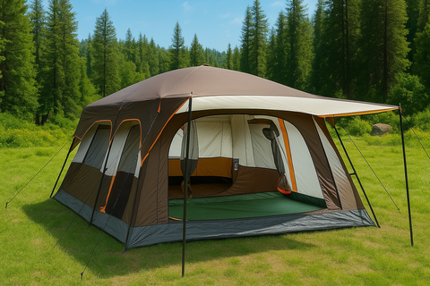 KriShyam® 5-9 Person Camping Tent for Adults Waterproof Largest Camping Family Tents Easy Setup Beach Outdoor Dome Camping Tent for Outdoor,Picnic,Camping,Family Gathering (Coffee, M-320*210*185cm)