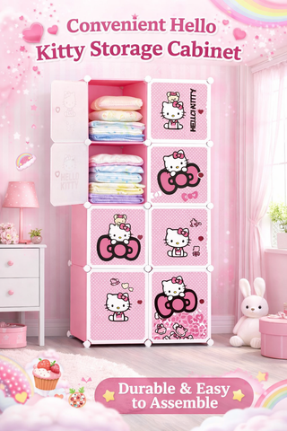 KriShyam ® 8 Door Plastic Sheet Wardrobe Storage Rack Closest Organizer for Clothes Kids Living Room Bedroom Small Accessories/bookcase/toys