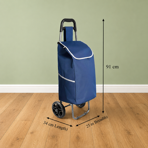 KriShyam® Shopping Cart Shopping Carry Shopping Trolley, Removable Bag, Folding Shopping Cart with Wheels Large and Lightweight Shopping Trolley