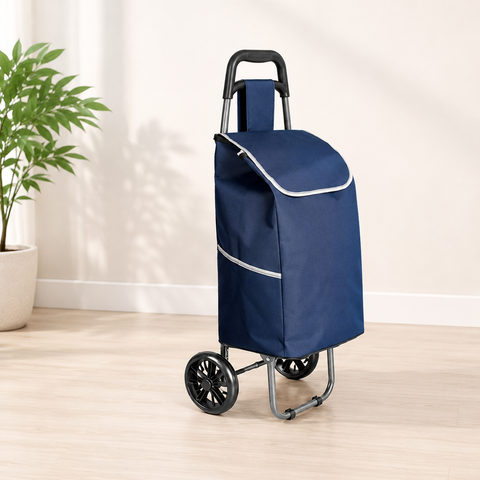 KriShyam® Shopping Cart Shopping Carry Shopping Trolley, Removable Bag, Folding Shopping Cart with Wheels Large and Lightweight Shopping Trolley