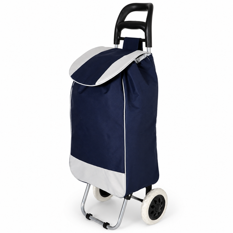 KriShyam® Folding Essential Shopping Trolley-Luggage-Bag-with-2 wheels (Navy Blue & Black )