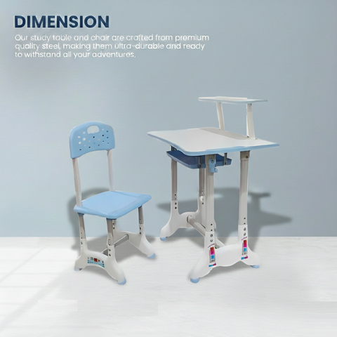 KriShyam ® Height Adjustable Kids Study Table & Chair Set with Book Stand Plastic Desk Chair (Finish Color - Blue & White (C25), DIY(Do-It-Yourself))