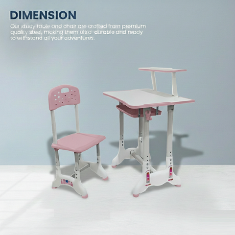 KriShyam ® Height Adjustable Kids Study Table & Chair Set with Book Stand Plastic Desk Chair (Finish Color - Pink & White (C25), DIY(Do-It-Yourself))