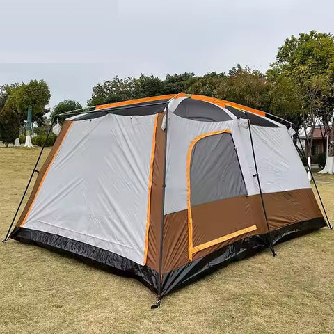 KriShyam® 5-9 Person Camping Tent for Adults Waterproof Largest Camping Family Tents Easy Setup Beach Outdoor Dome Camping Tent for Outdoor,Picnic,Camping,Family Gathering (Coffee, M-320*210*185cm)