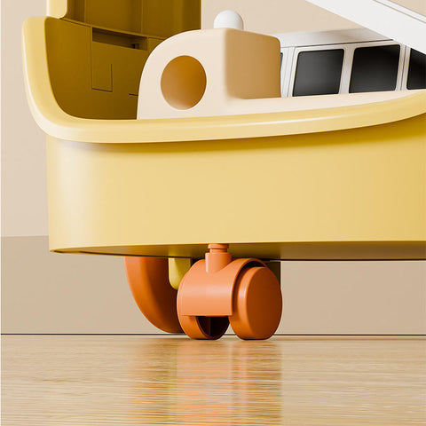 KRISHYAM® Space Astro Storage Organizer with Wheels | 3-Tier Kids Toy, Diaper & Baby Essentials Storage Cabinet | Space-Themed Plastic Organizer (3-Tier Kids Seace Astro (Yellow)