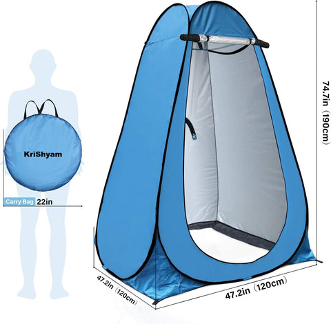 KriShyam® Privacy Pop Up Tent Camping Bathroom,Toilet, Changing Room,Instant Outdoor Camp Toilet Foldable Sun Shelter Rain Shelter with Carry Bag