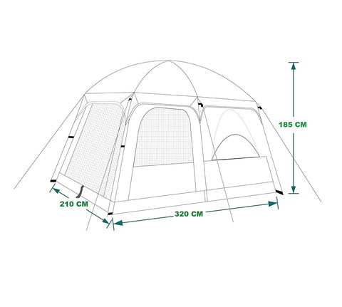 KriShyam® 5-12 Person Camping Tent for Adults Waterproof Largest Camping Family Tents Easy Setup Beach Outdoor Dome Camping Tent for Outdoor,Picnic,Camping,Family Gathering (Coffee, L-380*260*190cm)