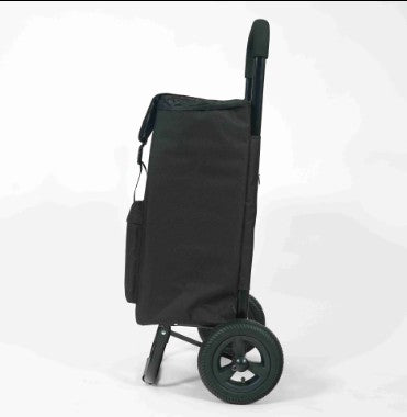 KriShyam® Folding Shopping Cart for Supermarket Large Capacity 2 Wheel Black Shopping Trolley Lightweight Shopping Trolley Bags (2 Wheel Black Plain)