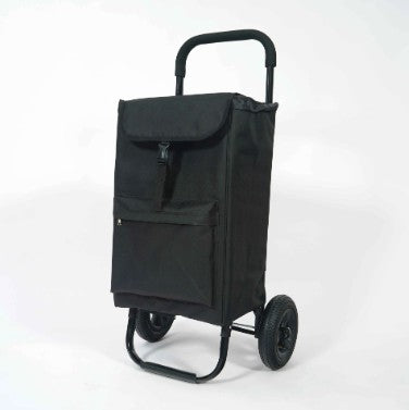 KriShyam® Folding Shopping Cart for Supermarket Large Capacity 2 Wheel Black Shopping Trolley Lightweight Shopping Trolley Bags (2 Wheel Black Plain)