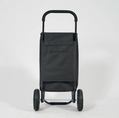 KriShyam® Folding Shopping Cart for Supermarket Large Capacity 2 Wheel Black Shopping Trolley Lightweight Shopping Trolley Bags (2 Wheel Black Plain)