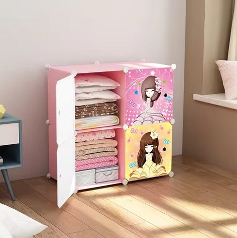 KriShyam® Portable Closet Wardrobe Cube Wardrobe for Hanging Clothes, Modular Cabinet for Space Saving, Ideal Storage Organizer Cube for Books, Toys, Towels (4/8/12 Box Barbie)