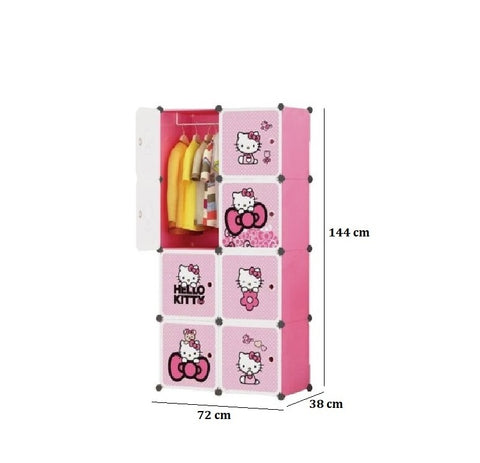 KriShyam ® 8 Door Plastic Sheet Wardrobe Storage Rack Closest Organizer for Clothes Kids Living Room Bedroom Small Accessories/bookcase/toys