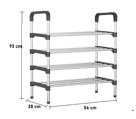 KriShyam® Stainless Steel Shoe Rack l 4 Layer Space-Saving Design and Rust-Resistant