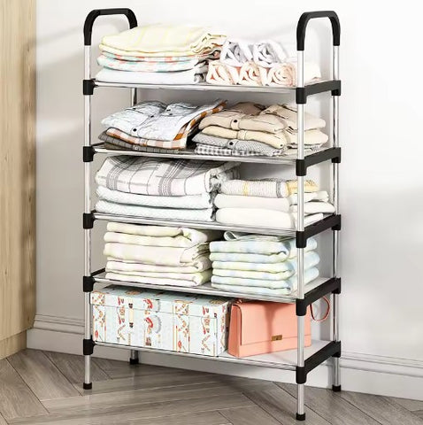 KriShyam® Stainless Steel Shoe Rack l 5 Layer Space-Saving and Rust-Resistant