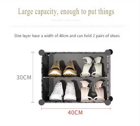 KRISHYAM® Portable Shoe Rack Organizer -2 Door 8 Pair Shoe Rack For Entryway Shelf Storage