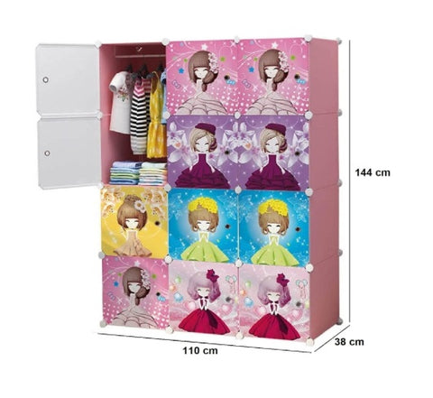 KriShyam® Portable Closet Wardrobe Cube Wardrobe for Hanging Clothes, Modular Cabinet for Space Saving, Ideal Storage Organizer Cube for Books, Toys, Towels (4/8/12 Box Barbie)