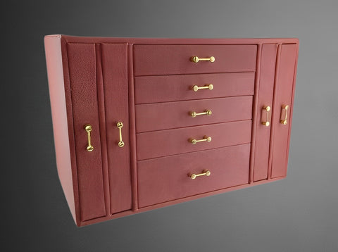 KRISHYAM® Large Jewelry Box for Women Jewelry Organizer Case with 9 Drawers for Necklaces Earrings Rings Gift Jewelry Storage Space Saving (grey, Pink, Red, White)