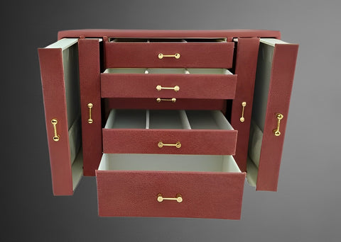 KRISHYAM® Large Jewelry Box for Women Jewelry Organizer Case with 9 Drawers for Necklaces Earrings Rings Gift Jewelry Storage Space Saving (grey, Pink, Red, White)