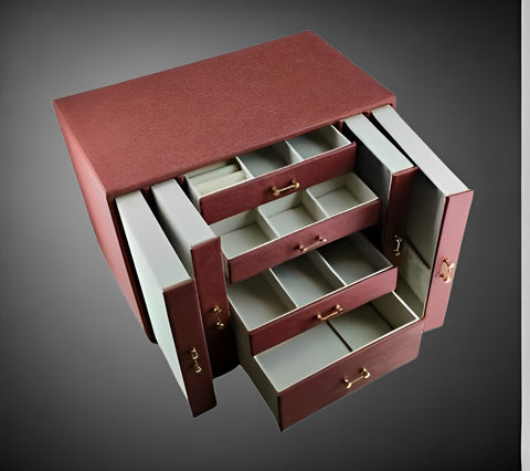 KRISHYAM® Large Jewelry Box for Women Jewelry Organizer Case with 9 Drawers for Necklaces Earrings Rings Gift Jewelry Storage Space Saving (grey, Pink, Red, White)